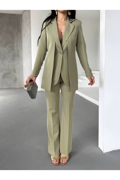 LOBOLIC “Women's Two-Piece Set - Blazer Jacket and High Waist Pants Two-Piece Set”