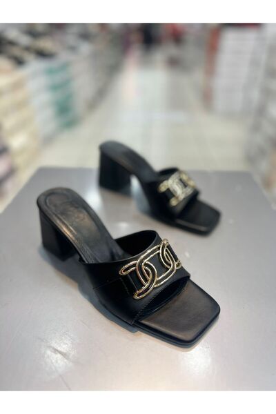 Hacıoğlu Ayakkabı ماركة HCO - شباشب نسائية أنيقة بكعب وإبزيم