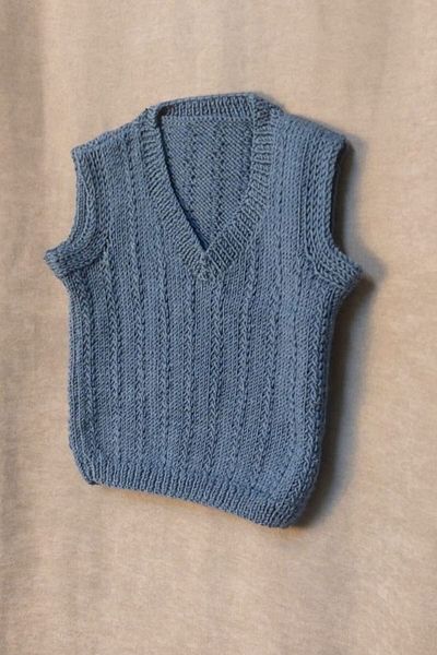 Uretti - Talia 8659 8748 Hand Knitted Blue Boy's Sweater - Age 2