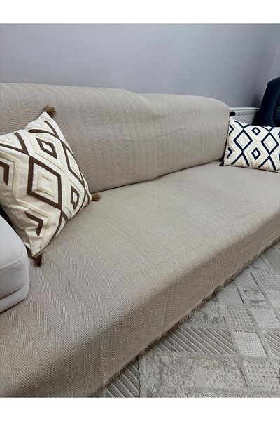 ŞENER HOME Modern Multi-Purpose Throw & Sofa Cover - Mink