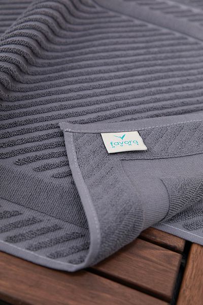 FAVORA Leoline 100% Cotton Premium 2-Piece Foot Towel - Anthracite