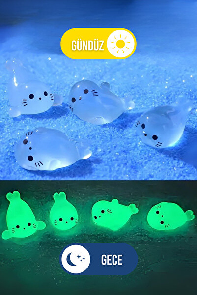 RENGARENK 2'li Karanlıkta Parlayan Minik Fok Balıkları Figürleri