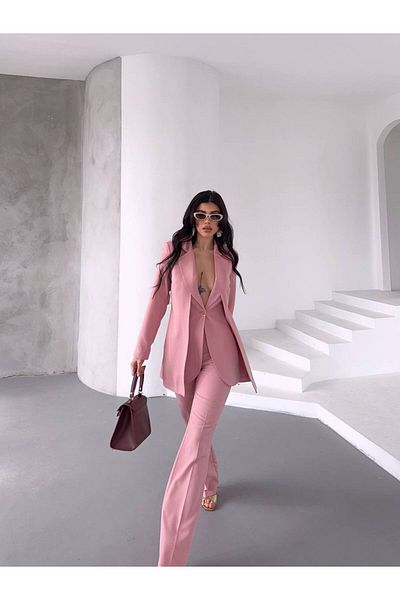 LOBOLIC “Women's Two-Piece Set - Blazer Jacket and High Waist Pants Two-Piece Set”
