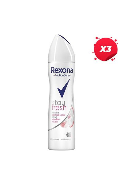 Rexona X3 - REXONA ANTIPERSPIRANT DEO 150ML WHITE FLOWERS LYCHEE