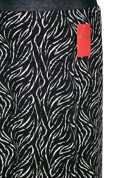 HESNA Women's Ecem Oversize 8 Piece Elastic Black Skirt D28