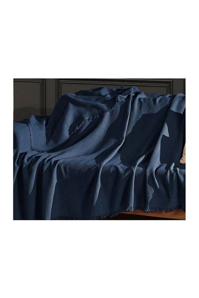 ŞENER HOME Modern Multi-Purpose Throw & Sofa Cover - Navy Blue