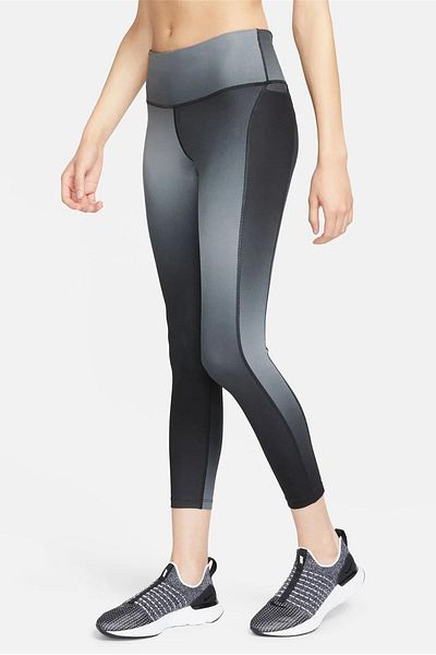 Nike Fast Normal Waisted 7/8 Color Transition Women's Running Tights with Pockets Black