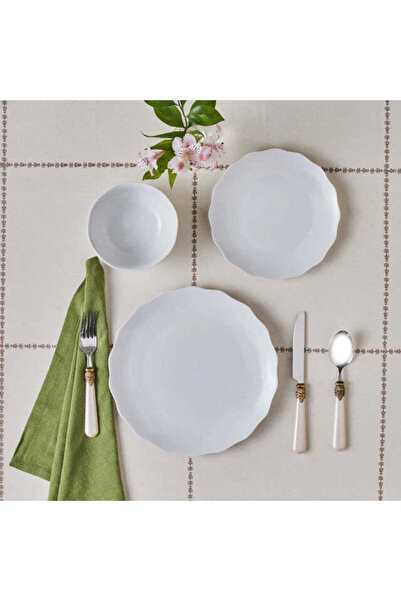 Karaca Set de cină din porțelan cu 18 piese pentru 6 persoane, alb