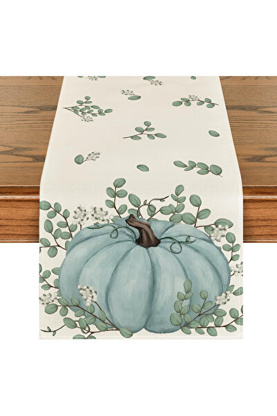 Artoid Fata de masa Artoid, model dovleac, poliester, bej/verde/albastru desc...