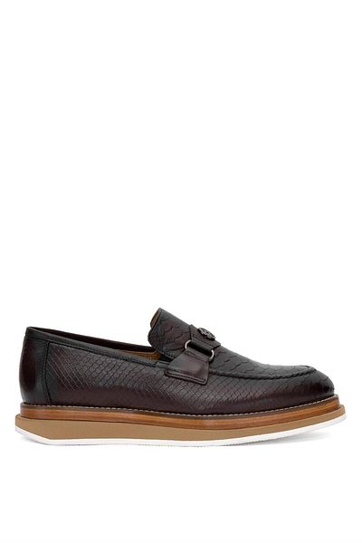 LUCIANO BELLINI 25Y-C10303 Ανδρικά παπούτσια casual από γνήσιο δέρμα καφέ