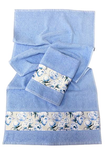 Lucy and Home Set de prosoape din 2 piese cu imprimeu digital cu flori 50x100cm