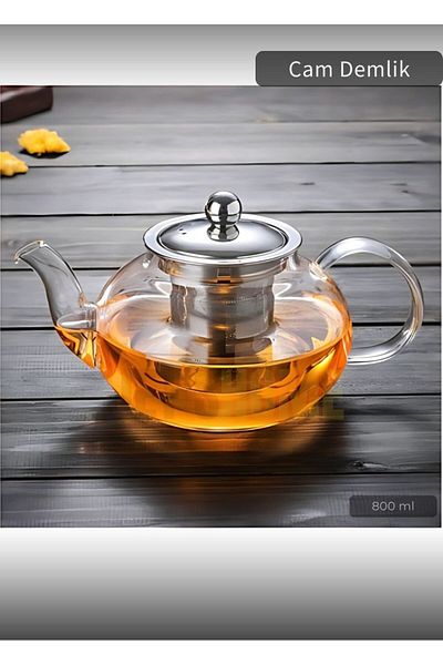 Jet's Home Heat Resistant 800 ml Borosilicate Glass Tea Infuser