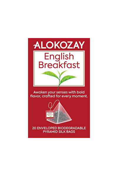 Alokozay English Breakfast Black Tea -  20 Silken Pyramid Tea Bags (Biodegrad...