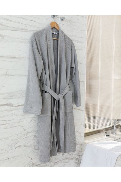 Madame Coco Gestreifter Kimono-Unisex-Bademantel