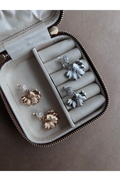 Miltonia Leaf Model Steel Earrings