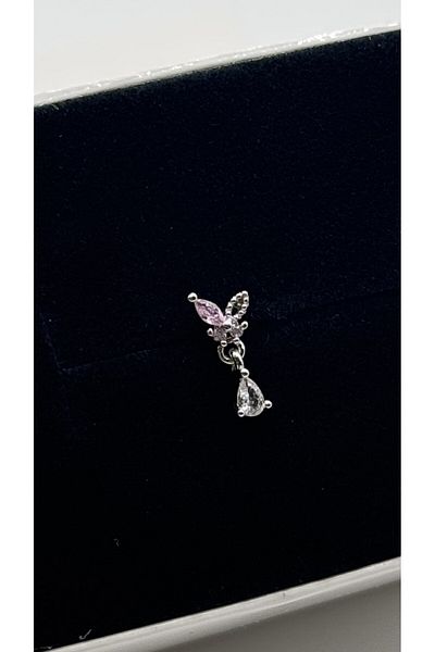alysa jewelry surgical steel dangling butterfly piercing pink detailed