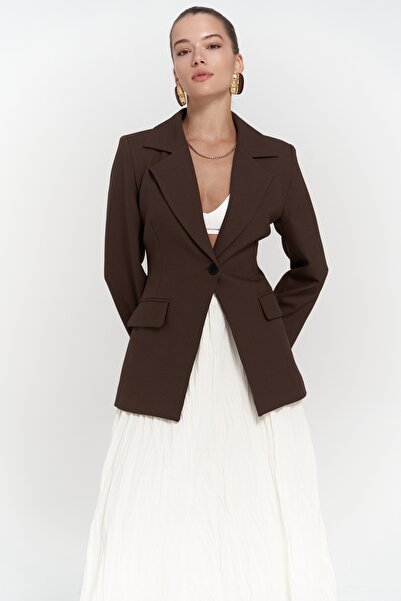 MAI STUDIOS CO. Hnědé sako Lecco Slim Fit
