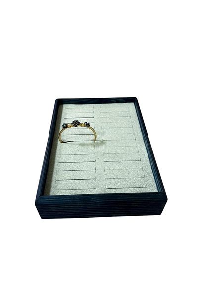 MeGass Dekor Blue Wooden Model 25 / 18 cm Gray Color Bracelet Handcuff Tray