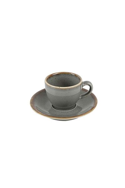 Porland Seasons Dark Gray Coffee Cup with Saucer 80 Cc