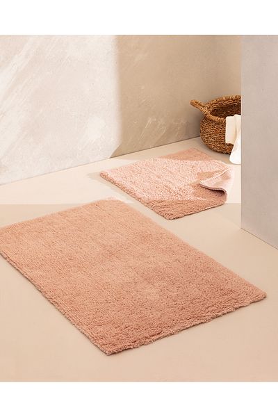 Madame Coco Cameo 2-teilige Badematte aus Baumwolle – Puder – 60 x 100 cm