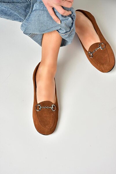 Fox Shoes R667001402 Taba Натуральна шкіра Замша Жіночі балетки