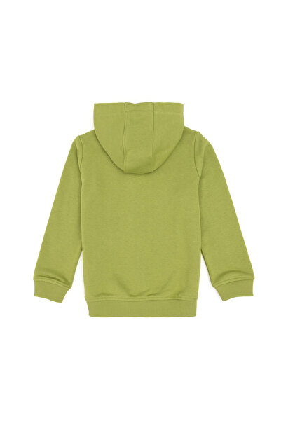U.S. Polo Assn. Erkek Çocuk Fermuarlı Kapüşonlu Basic Fıstık Yeşili Sweatshirt 50293472-VR087
