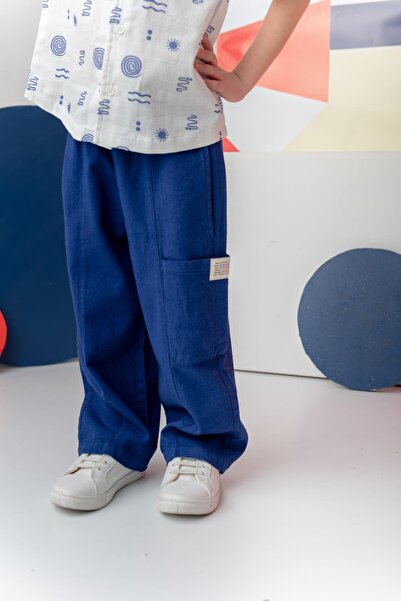 Zeyland Erkek Çoçuk Çep Detaylı Lastikli Pantolon - Lacivert