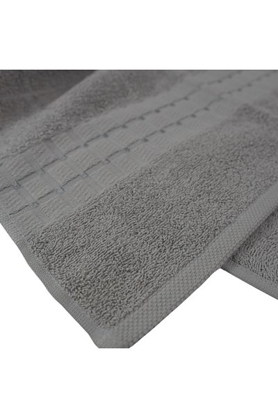 Class Home Collection Set 2 prosoape absorbante, 100% Bumbac Jacquard, 450 g/m², 50x100 cm + 70x140 cm, Notus, Argintiu