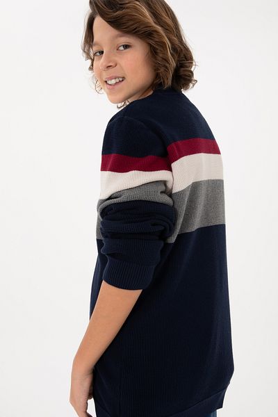 U.S. Polo Assn. Boy's Navy Blue Knitwear Cardigan 50295507 -Vr033