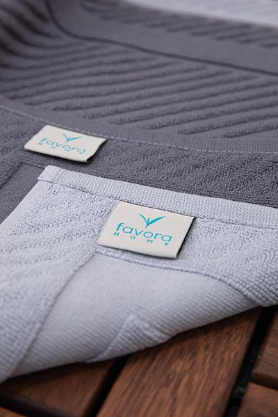 FAVORA Leoline 100% Cotton Premium 2-Piece Foot Towel - Gray - Anthracite