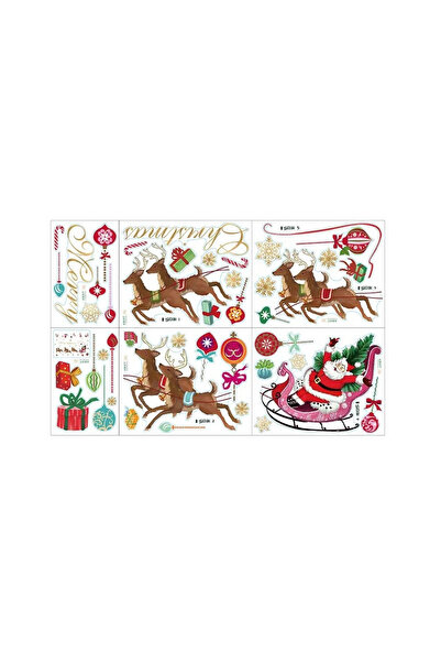 Amiatch Set de 6 coli cu stickere pentru Craciun Amiatch, vinil, multicolor