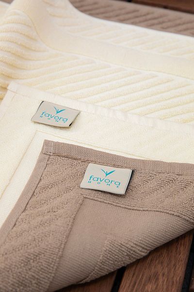 FAVORA Leoline 100% Cotton Premium Πετσέτα ποδιών 2 τεμαχίων - Καφέ - Κρέμα