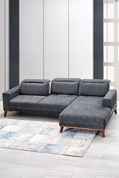 Niron Vuslat Köşe Takımı - Mekanizmalı Modüler Konfor, Antrasit Köşe Koltuk, Özel Teslimat ve Montaj Dahil