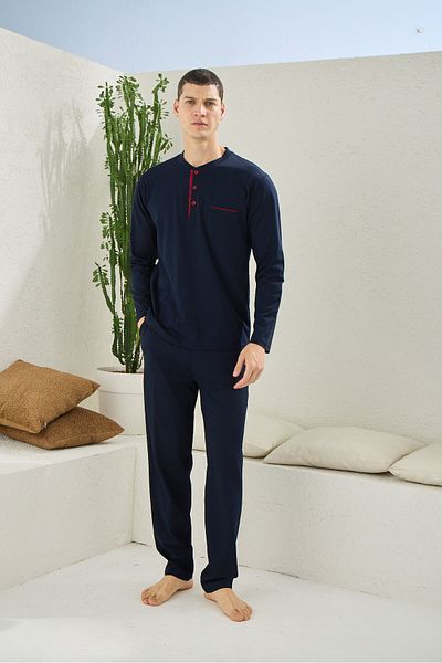 KLY Men's Oversize Large Size Cotton Pajama Set