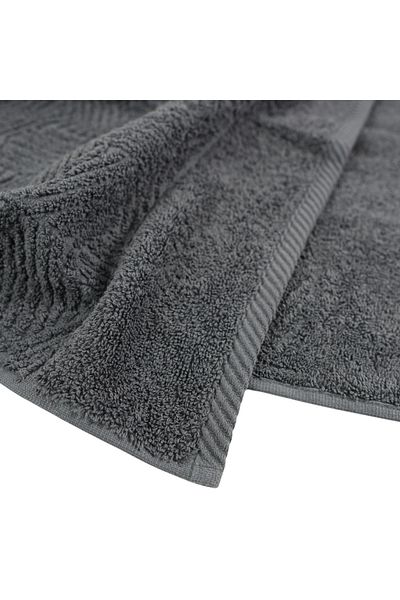 Class Home Collection Set of 2 absorbent towels, 100% Cotton Jacquard, 450 gsm, 50x100 cm + 70x140 cm, Nicander,Anthracite