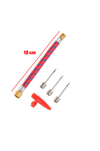 Badem10 Metal Hand Type Indicator Bicycle Pump and Pump Tip Set Ball Caster Shambrel Inflator with Foot Grip