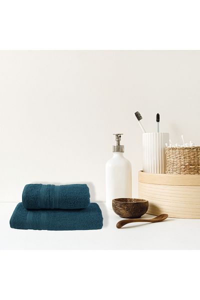 Class Home Collection Set of 2 absorbent towels, 100% Cotton, 480 gsm, 50x100cm + 70x140 cm, Nemesis, Petrol