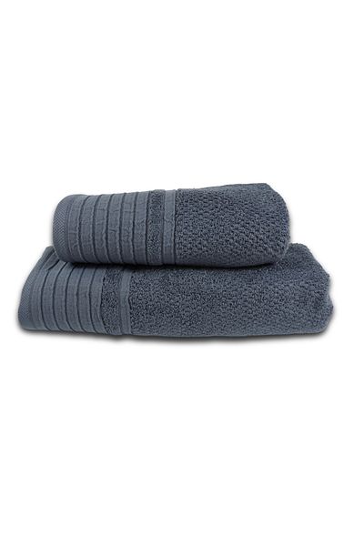 Class Home Collection Set 2 prosoape absorbante, 100% bumbac jacquard, 520 g/m², 50x100 cm + 70x140 cm, Gunnr, Denim