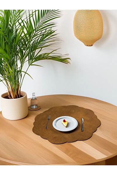 ASDİVA Mermer Kırçıl Desen Dalga Model Kiremit Su Tutmaz 2 Kişilik 4 Parça Am...