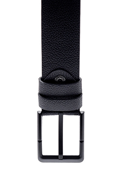 Derimod Black Leather Men's Belt - 000a2d1227218