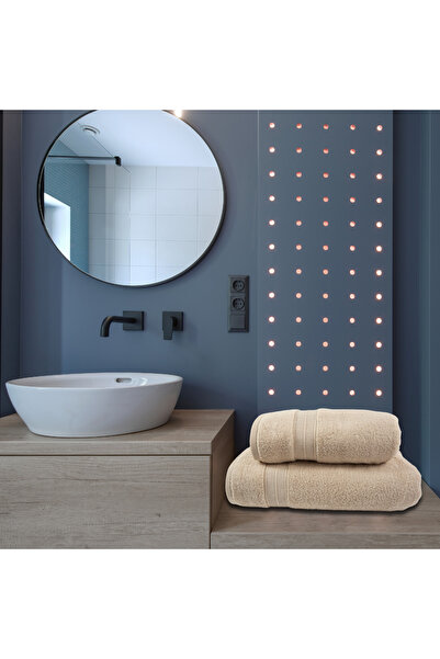 Class Home Collection Set of 2 absorbent towels, 100% MicroCotton, 430 gsm density, 50x100 cm + 70x140 cm, Nicander, Ecru