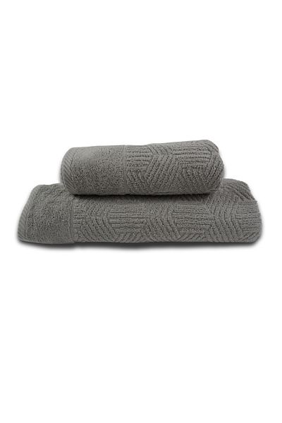 Class Home Collection Set 2 prosoape absorbante, 100% bumbac jacquard, 450 g/m2, 50x100cm + 70x140 cm, Nicander, Argintiu