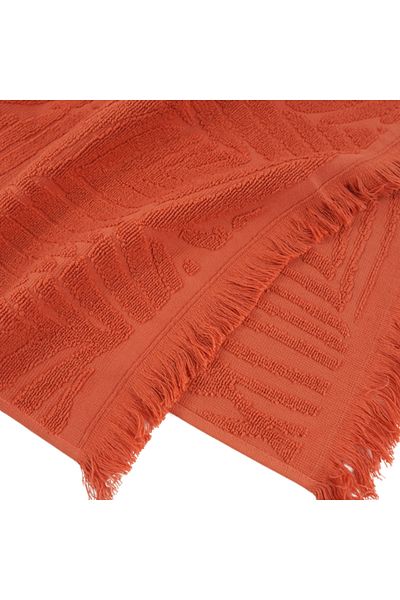 Class Home Collection și 2 prosoape absorbante, 100% bumbac Jacquard, 450 g/m², 50x100cm + 70x140 cm, Myrddin, Terra Cotta