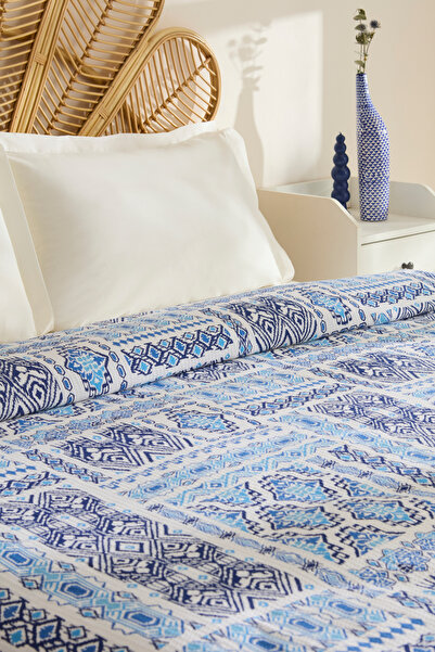 Karaca Home Lunara 100% Cotton Double Single Pique Blue