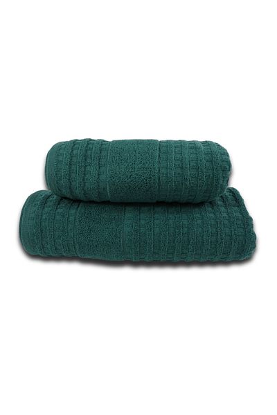 Class Home Collection Set of 2 highly absorbent towels, 100% Jacquard Cotton, 480 gsm, 50x100cm+70x140cm, Asterius, Green