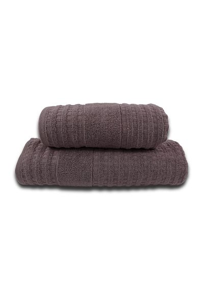 Class Home Collection Set of 2 highly absorbent towels, 100%Jacquard Cotton, 480gsm, 50x100 cm + 70x140 cm, Asterius,Lilac