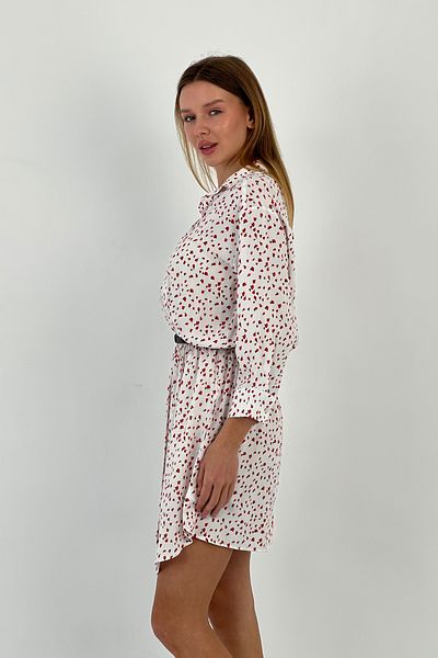 Miss Poem Women's Midi Length Summer Long Sleeve White Shirt Dress