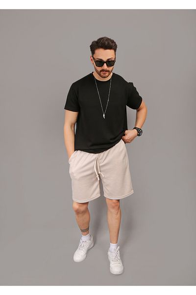 EydaMoon Unisex υφασμάτινο σορτς & βερμούδες - Άνετη εφαρμογή με διπλό πόδι με ελαστικό κορδόνι στη μέση