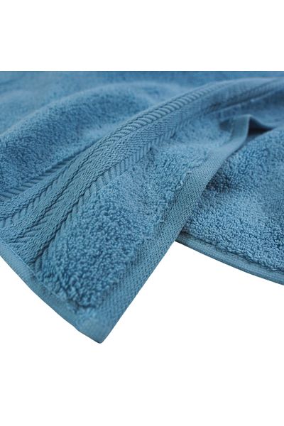 Class Home Collection Set 2 prosoape absorbante, 100% MicroCotton Jacquard, 580 g/m², 50x100 cm + 70x140 cm, Seneca, Albastru