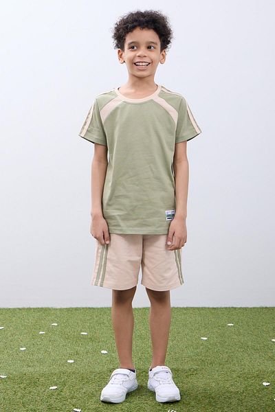 Perendi Σορτς για αγόρι - Χακί T-Shirt & Stone Shorts Καλοκαιρινό Σετ